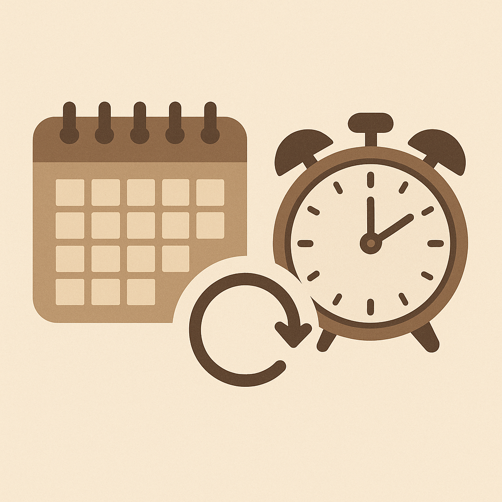 Hourly chauffeur service with calendar and time management icons